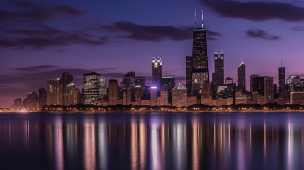 Chicago Skyline at Night